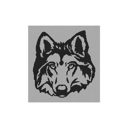 Wolf Face Silhouette - Cross Stitch Wonders