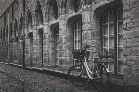 Bike On Cobbled Street - X Squared Cross Stitch