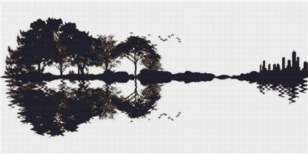 Guitar Landscape - X Squared Cross Stitch