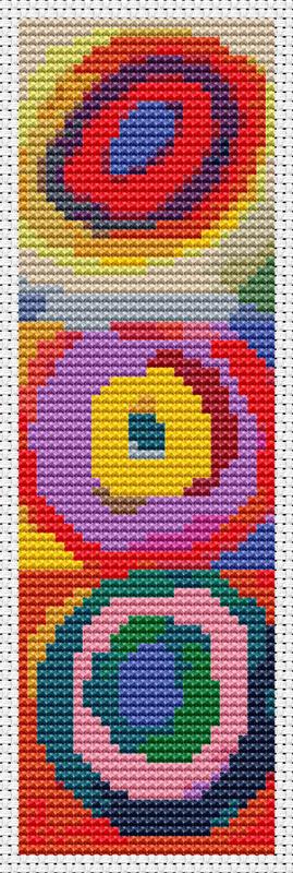 Squares With Concentric Circles (Bookmark Chart) - Art of Stitch, The