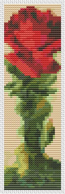 Red Rose (Bookmark Chart) - Art of Stitch, The