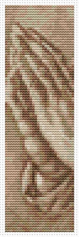 Praying Hands In Sepia (Bookmark Chart) - Art of Stitch, The