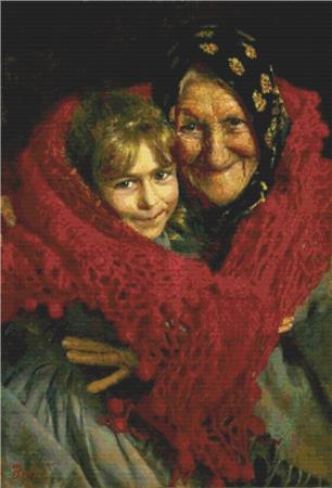 Grandmother And Child - X Squared Cross Stitch