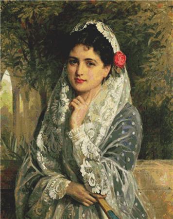 A Spanish Beauty In Seville - X Squared Cross Stitch