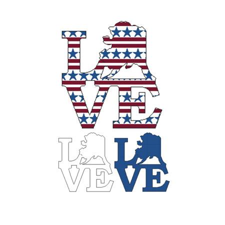Patriotic State Love Map: Alaska - Cross Stitch Wonders