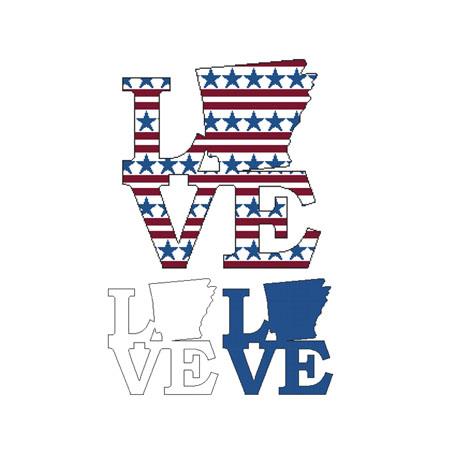 Patriotic State Love Map: Arkansas - Cross Stitch Wonders