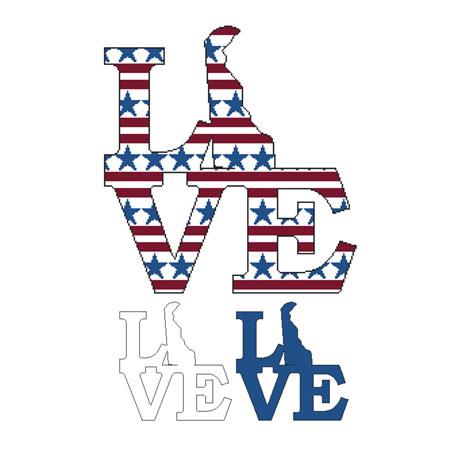 Patriotic State Love Map: Delaware - Cross Stitch Wonders