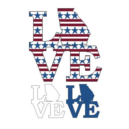 Patriotic State Love Map: Georgia - Cross Stitch Wonders