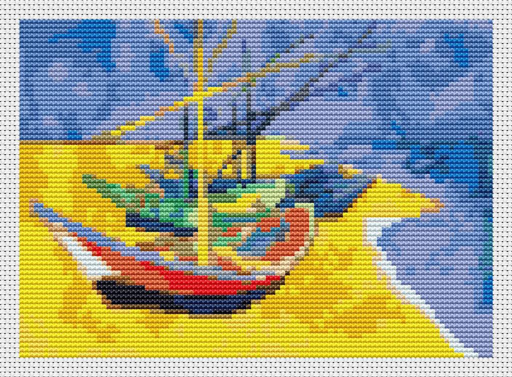 Boats On A Beach (Mini Chart) - Art of Stitch, The