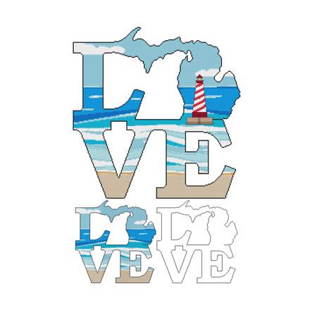 Love Michigan - Cross Stitch Wonders