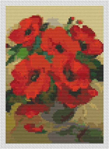 Poppies In A Vase (Mini Chart) - Art of Stitch, The