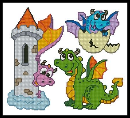 Cute Dragon Set - Artecy Cross Stitch