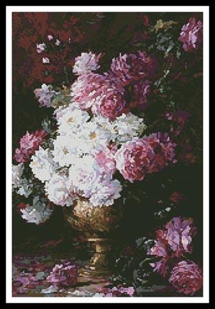 Still Life Of Roses In A Vase - Artecy Cross Stitch