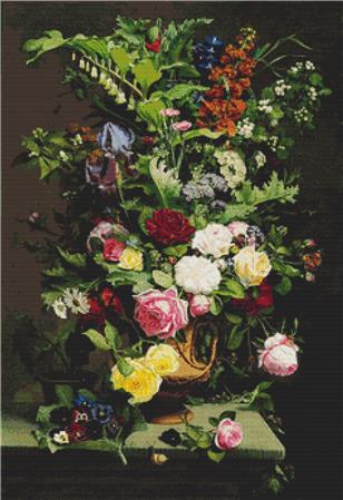 En Vase med Roserne - X Squared Cross Stitch