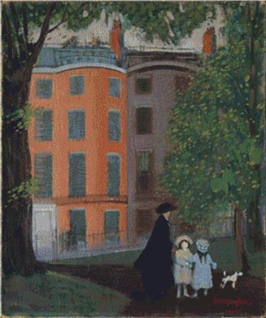 View Of Beacon Street From Boston Common - X Squared Cross Stitch