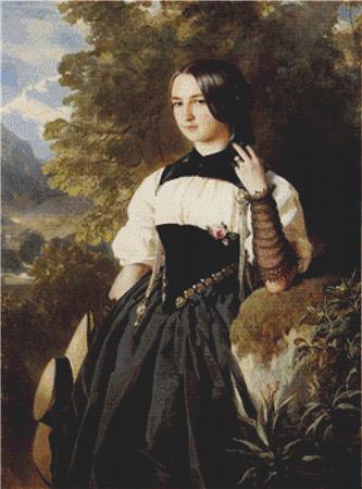 A Swiss Girl From Interlaken - X Squared Cross Stitch