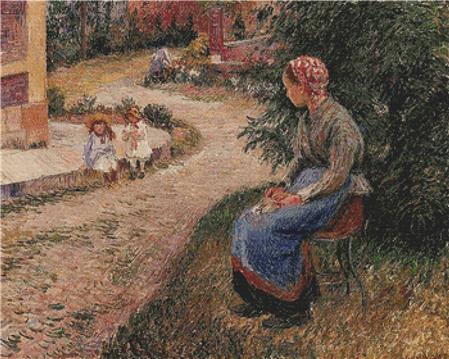 A Servant Seated In The Garden At Eragny - X Squared Cross Stitch