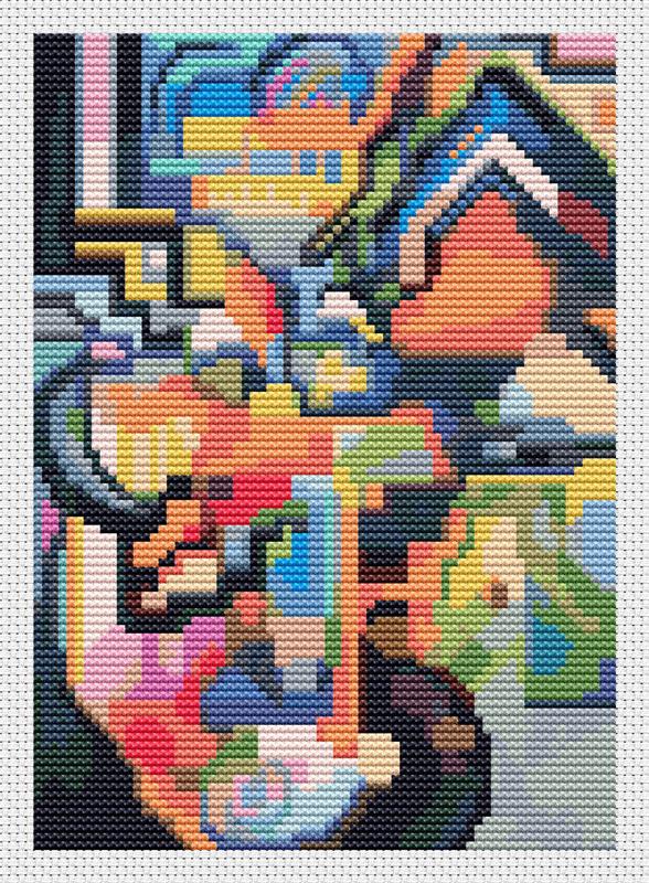 Colored Composition Homage (Mini Chart) - Art of Stitch, The
