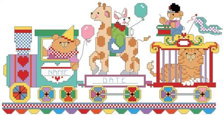 Animal Circus Train Birth Announcement - Kooler Design Studio