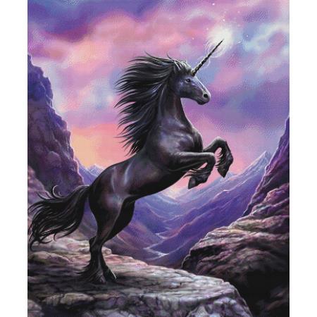 Black Unicorn by Anne Stokes - Paine Free Crafts