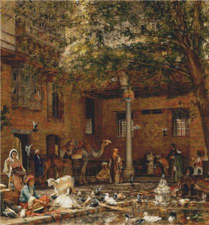 Study For The Courtyard Of The Coptic Patriarchs House In Cairo - X Squared Cross Stitch