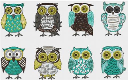 Scandinavian Owls - X Squared Cross Stitch