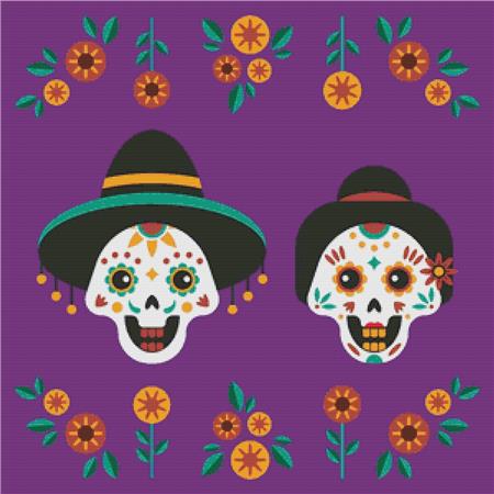 Sugar Skull Couple - X Squared Cross Stitch