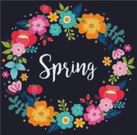 Spring Wreath - X Squared Cross Stitch