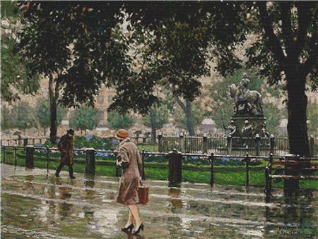 Rainy Day In Kongens Nytorv - X Squared Cross Stitch