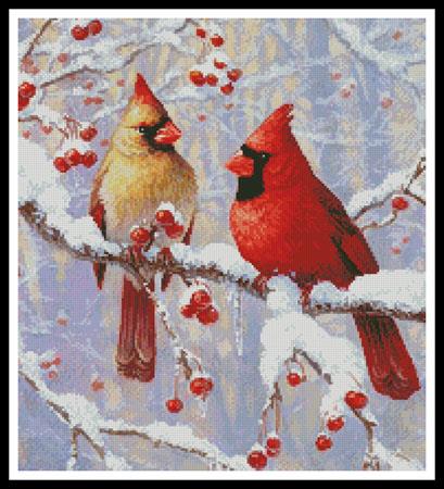 Winter Joy Cardinals (Crop) - Artecy Cross Stitch