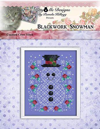 Blackwork Snowman - Kitty & Me Designs