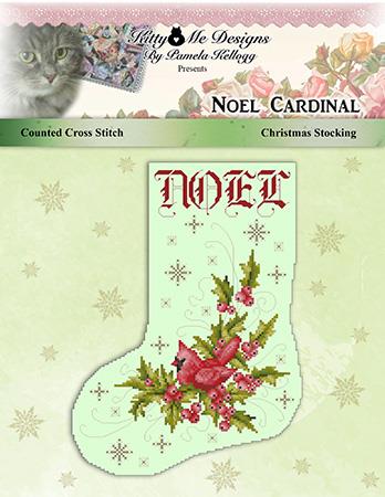 Noel Cardinal Stocking - Kitty & Me Designs