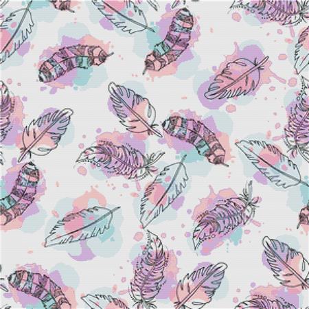Boho Feathers - X Squared Cross Stitch
