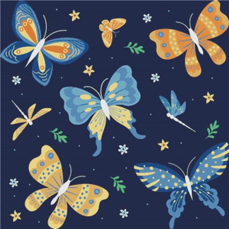 Butterflies At Night - X Squared Cross Stitch