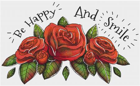 Be Happy And Smile - X Squared Cross Stitch