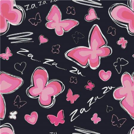 Black And Pink Butterflies - X Squared Cross Stitch