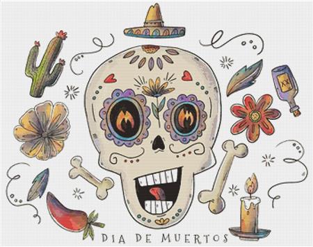 Cute Sugar Skull - X Squared Cross Stitch
