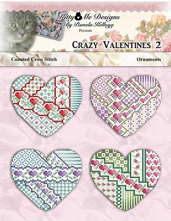 Crazy Valentine Ornaments 2 - Kitty & Me Designs
