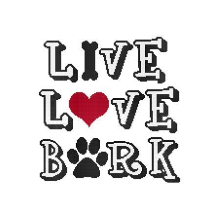 Live Love Bark - Cross Stitch Wonders