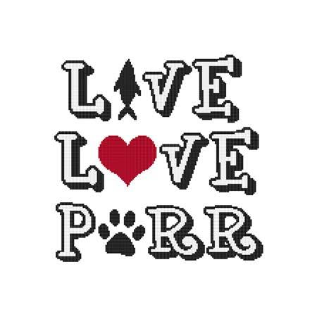 Live Love Purr - Cross Stitch Wonders