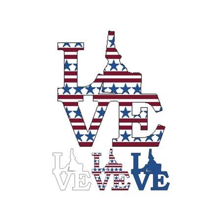 Patriotic State Love Map: Idaho - Cross Stitch Wonders