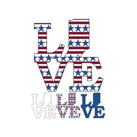 Patriotic State Love Map: Indiana - Cross Stitch Wonders