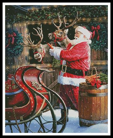 Santa Feeding The Reindeer - Artecy Cross Stitch