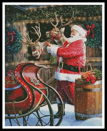 Santa Feeding The Reindeer (Large) - Artecy Cross Stitch