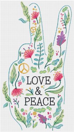 Love & Peace - X Squared Cross Stitch