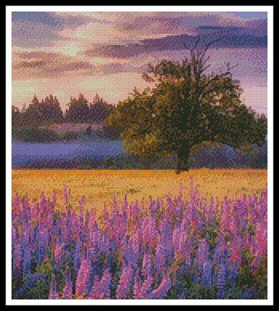 Lupine Sunrise (Crop) - Artecy Cross Stitch