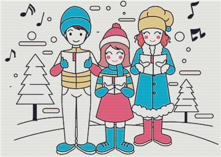 Christmas Carolers - X Squared Cross Stitch