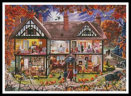 Halloween House Painting (Large) - Artecy Cross Stitch