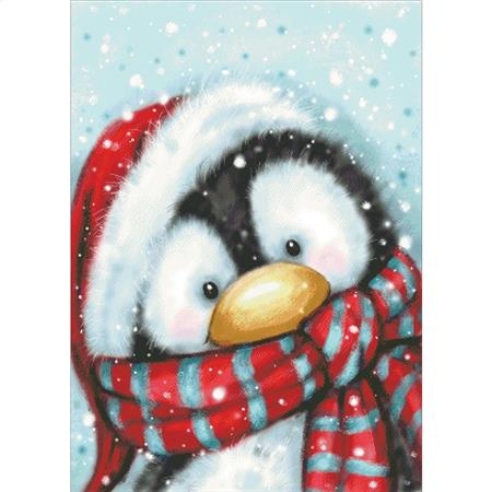 Penguin With Santa's Hat - Charting Creations