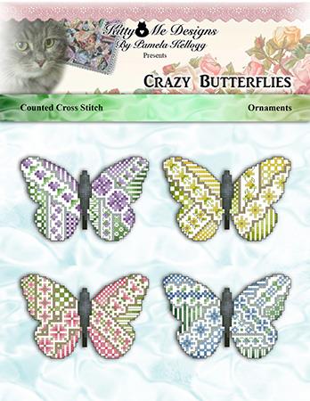 Crazy Butterflies Ornaments - Kitty & Me Designs